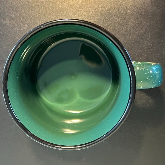 Deep Green and White Speckled Stoneware Camping Campfire Style Mug ~ Heavy Duty - Picture 7 of 8